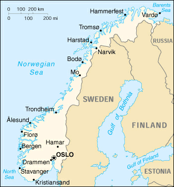 ノルウェイの地図